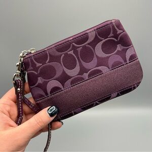 Coach Purple Monogram Wristlet